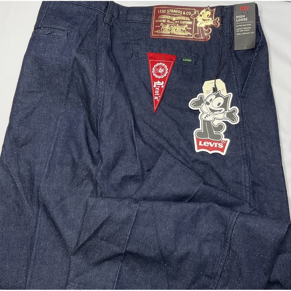 Levis x Felix The Cat Jeans Women 25x29 Pleated High Loose Limited Edition NWT - Picture 5 of 8